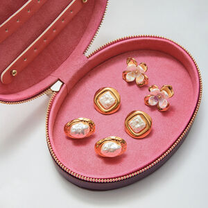 1 Pair Classic Flower Stainless Steel Waterproof Gold Color Women's Stud Earrings h5 Picture3