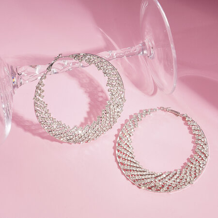 1 Pair Festive Series Circle Alloy Party Earrings