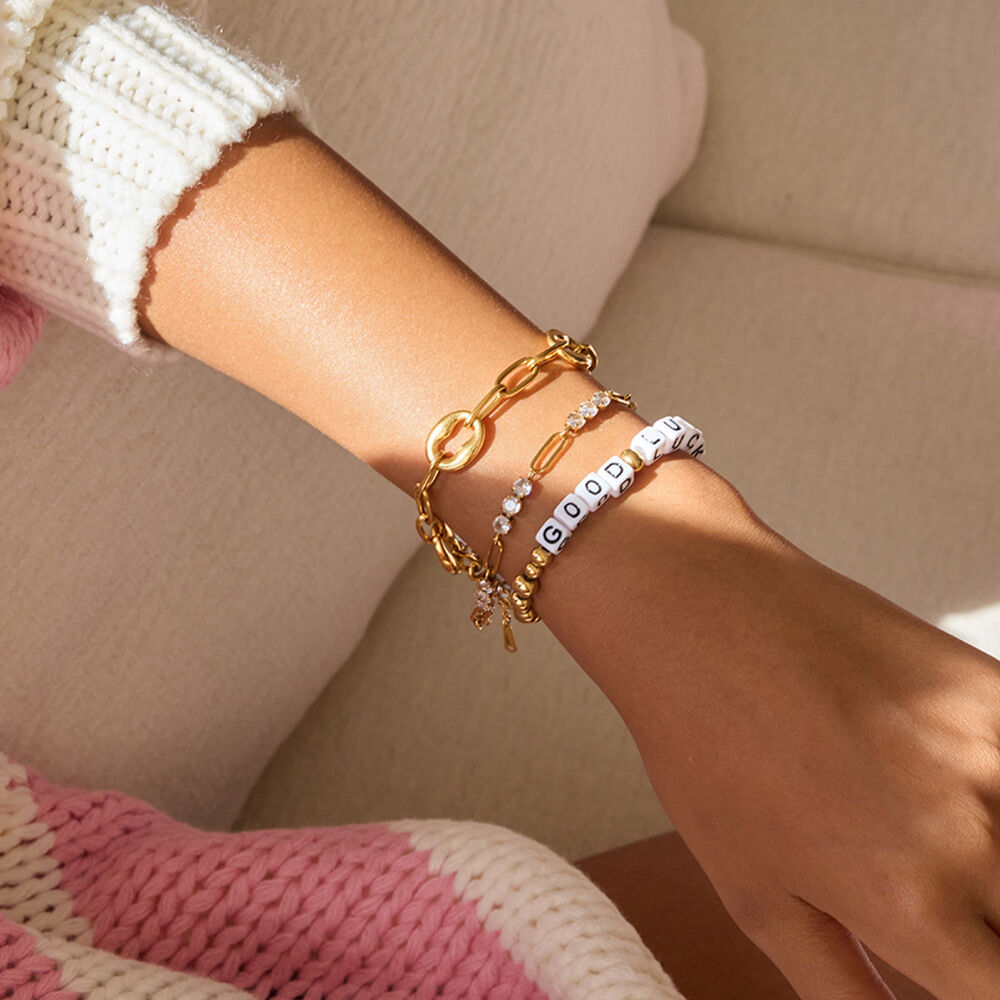 1 Piece Classic Circle Stainless Steel Waterproof Gold Color Women's Chain Bracelets 2