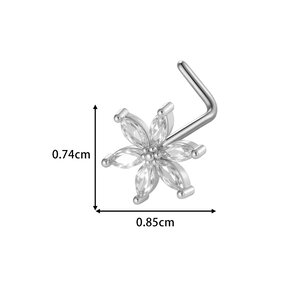 1 Piece Copper Gold Color Zircon Nose Stud h5 Picture2