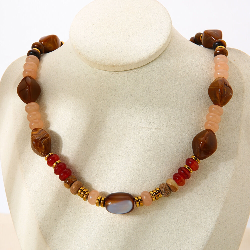 1 Piece Daily Beads Acrylic Gold Color Women's Beaded Necklaces Picture4