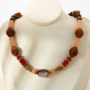 1 Piece Daily Beads Acrylic Gold Color Women's Beaded Necklaces h5 Picture4