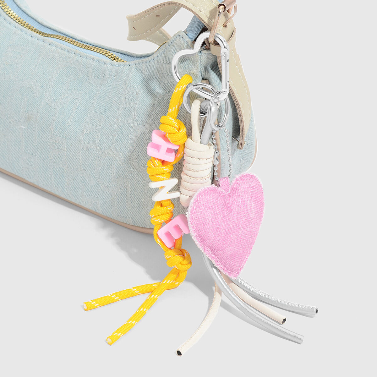 1 Piece Sweet Pink Heart Bag Charm h5 Picture3