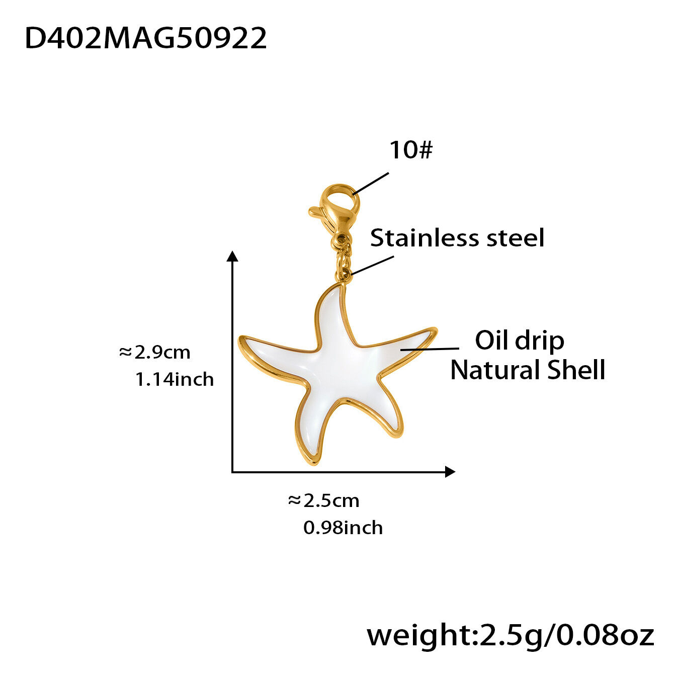 D402-Golden Starfish Pendant Picture10