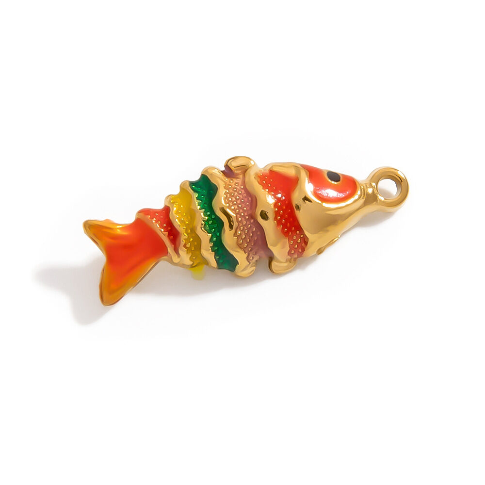 1 Stück DIY-Anhänger aus Edelstahl, wasserdicht, mit Blumen-, Schildkröten- und Fischmotiven h5Bild4
