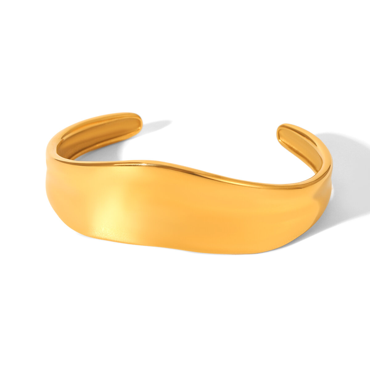 1 Piece Irregular Shape Stainless Steel Waterproof   Gold Color  Women's Bangles 