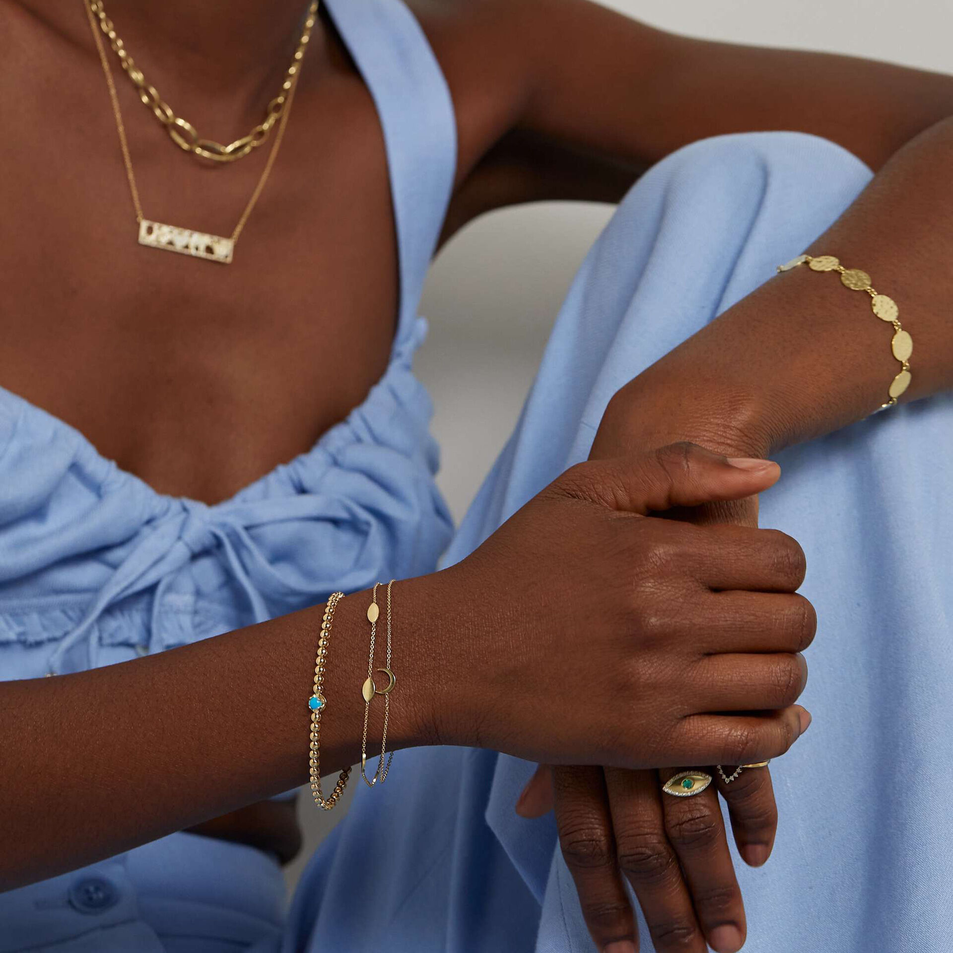 1 Piece Minimalist Leaf Shape Stainless Steel Waterproof Gold Color Women's Chain Bracelets h5 Picture4