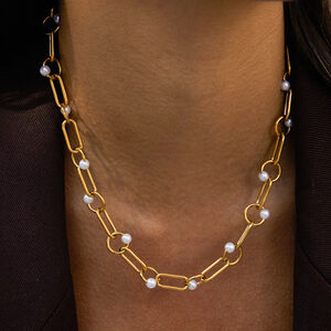 1 Piece Elegant Circle Stainless Steel Waterproof Gold Color Women's Chain Necklaces h5 Picture3