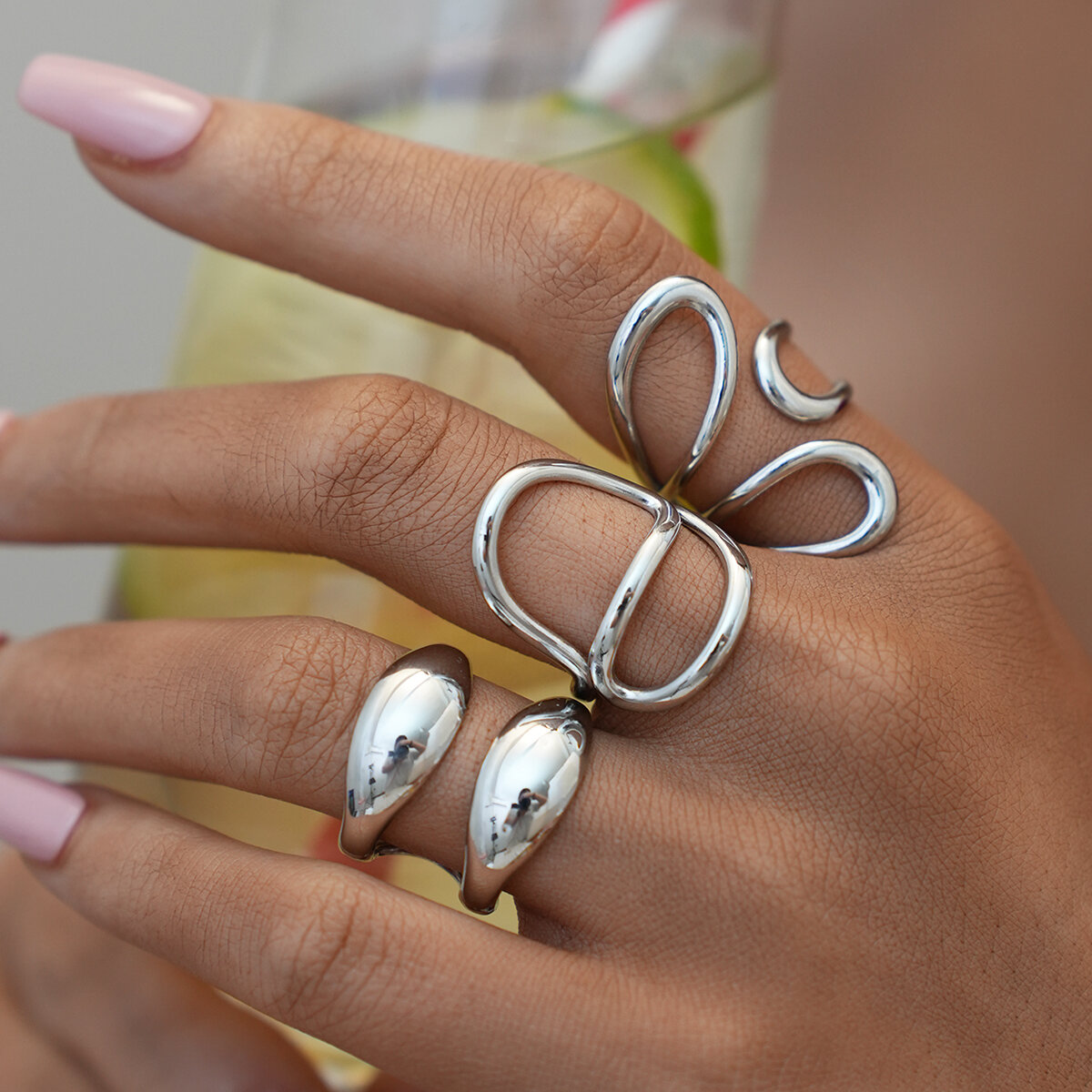 1 Piece Simple Simple Irregular Shape Stainless Steel Waterproof  Gold Color Women's Statement Rings