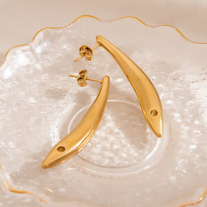 1 paire de boucles d'oreilles à clous en acier inoxydable doré, étanches, en forme de poisson h5 Image2