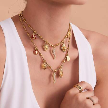 1 Piece Luxurious Pepper Stainless Steel Waterproof Gold Color Women's Pendant Necklaces