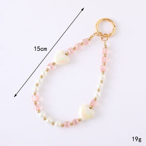 1 Piece Sweet Heart Beads Phone Chain h5 Picture3