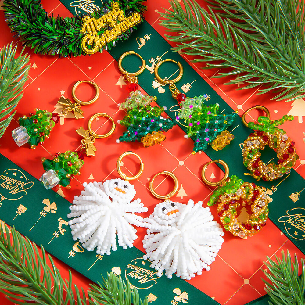 1 Pair  Classic Christmas Plant Stainless Steel Waterproof Women's Drop Earrings