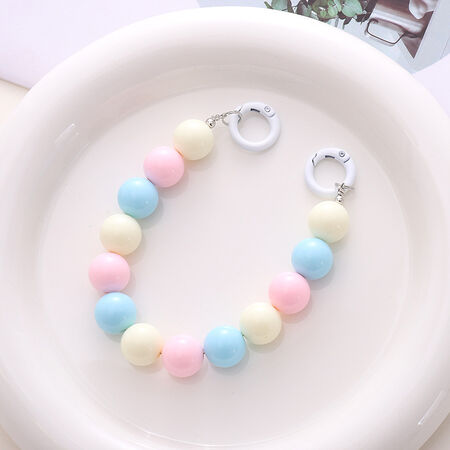 1 Piece Colorful Acrylic Beads Phone Chain 2
