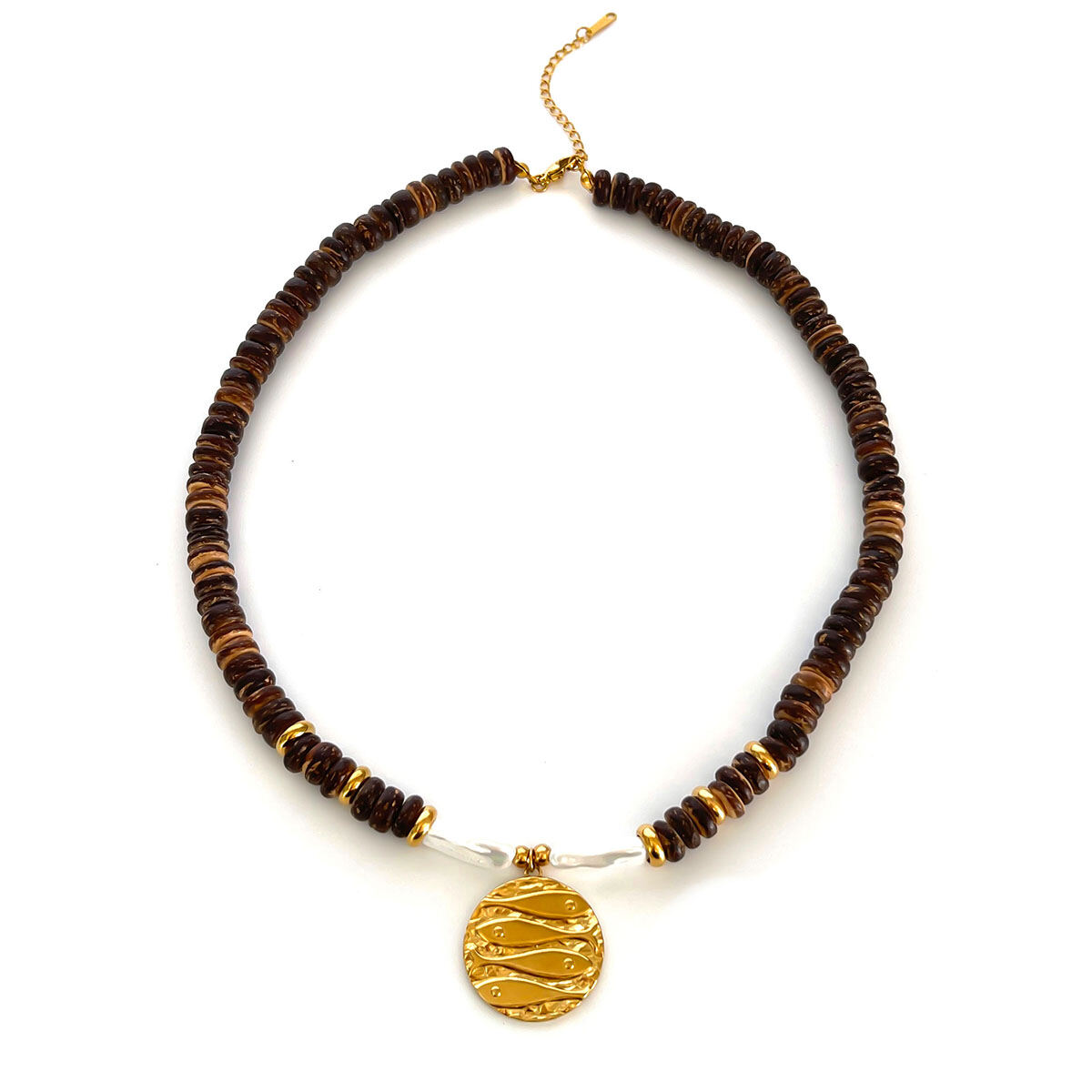 1 Piece Wooden Beads Pendant Necklace