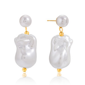 1 Pair Elegant Irregular Shape Stainless Steel Waterproof Gold Color Women's Drop Earrings h5