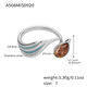A508-Steel Color Oil Drop Champagne Zircon Ring Picture7