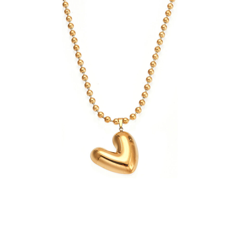 Minimalist Heart Stainless Steel Waterproof Gold Color Women's Pendant Necklaces h5 