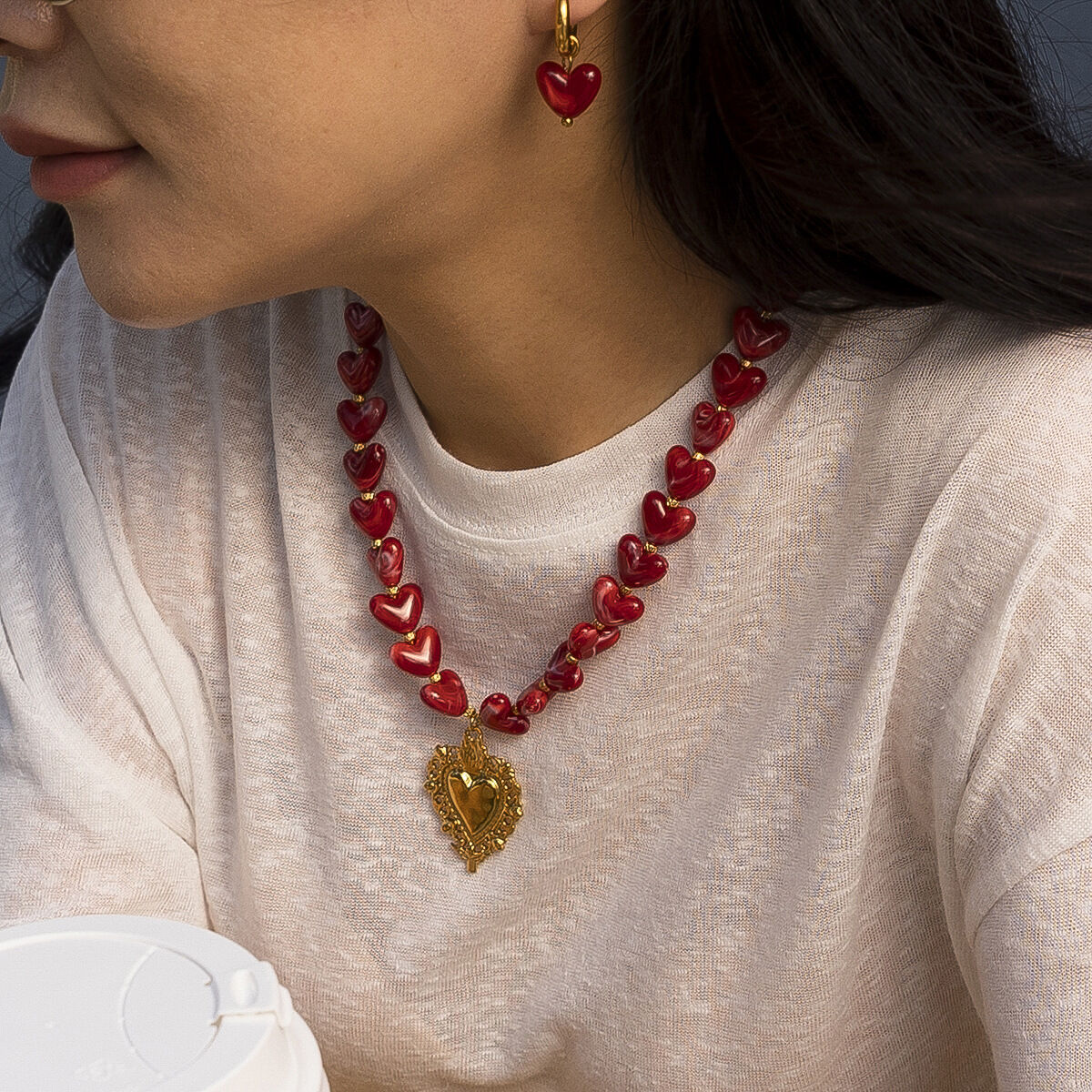 Heart Acrylic Necklaces Set