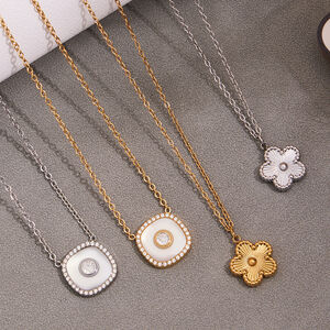 Simple Flower Stainless Steel Waterproof Gold Color Women's Jewelry Sets h5 Picture5