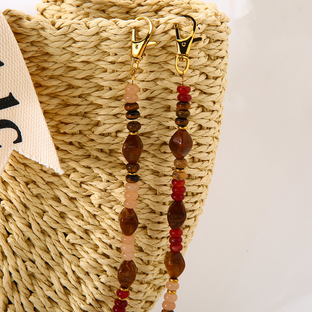 1 Piece Classic Retro Beads Acrylic   Gold Color  Women's Beaded Necklaces Picture5