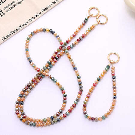 1 Piece Colorful Glass Beads Phone Chain
