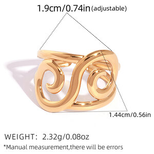 1 pezzo semplice casual forma irregolare infinito in acciaio inossidabile impermeabile color oro anelli da donna h5 Immagine2