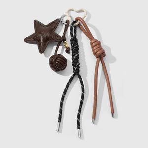 1 Piece Leather Star Woven Ball Bag Charm h5