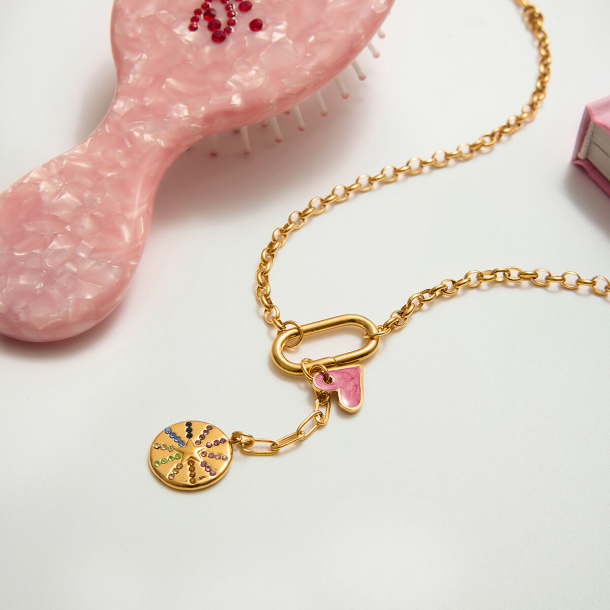 1 Piece Luxurious Tassels Stainless Steel Waterproof Gold Color Women's Pendant Necklaces h5 Picture5