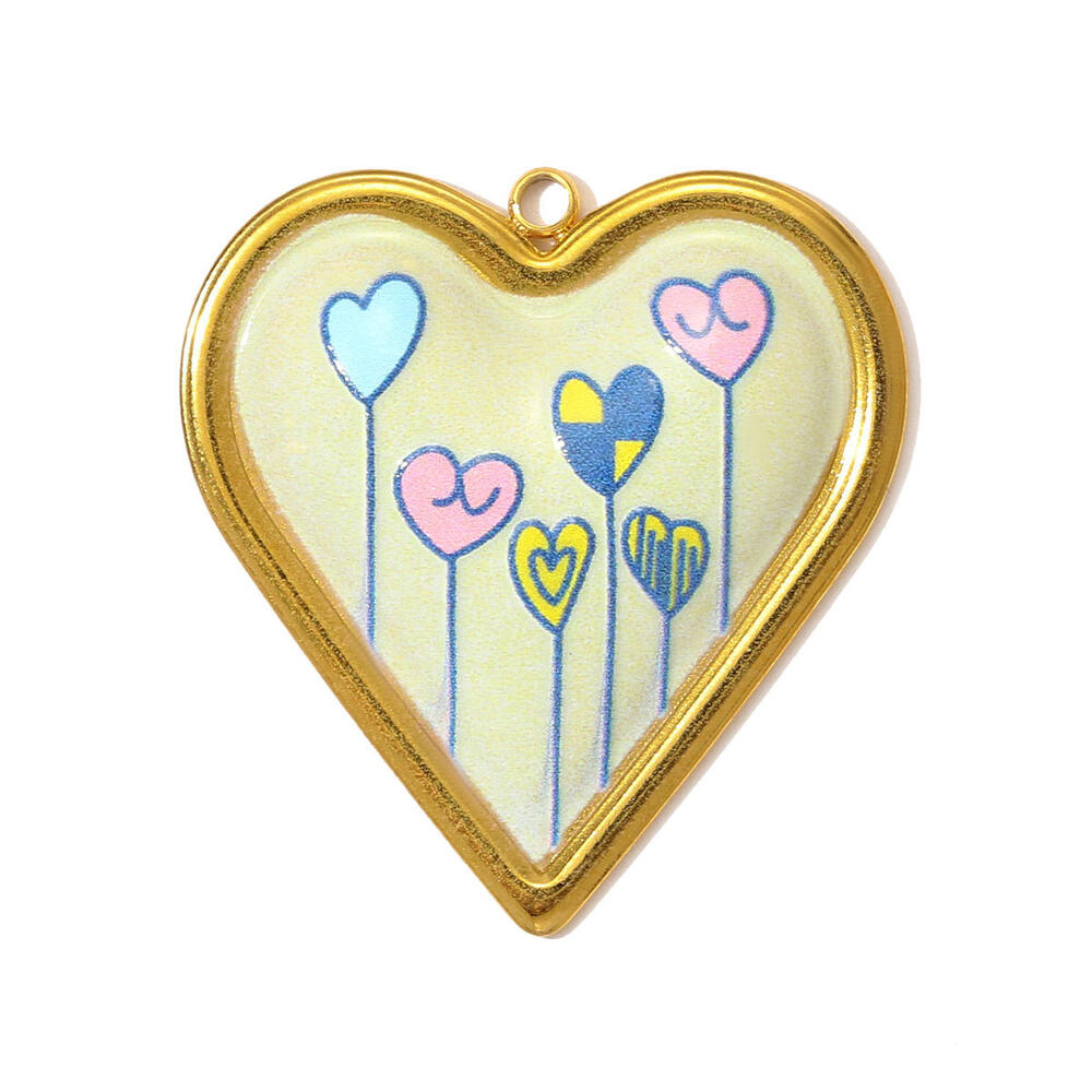 1 Piece Romantic Heart Stainless Steel Waterproof Gold Color Women's Pendants
