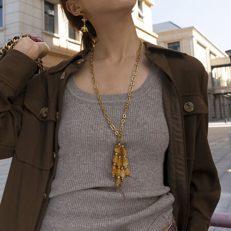 1 Piece Tassel Acrylic Stainless Steel Waterproof Long Necklace