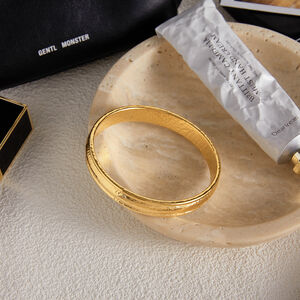 Simple Hammer Pattern Stainless Steel Waterproof Gold Color Women's Jewelry Sets h5 Picture6