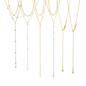 Y-shape Chain Stainless Steel Waterproof Gold Color Necklaces Set h5 Picture5