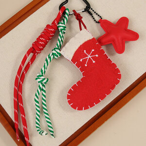 1 Piece Romantic Cute Christmas Hat Fabric Women's Bag Charms h5