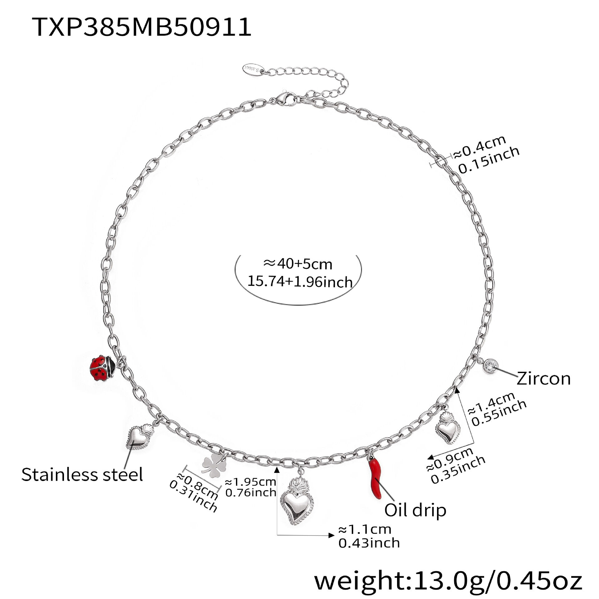 Txp385-Steel Diy Necklace 40+5Cm Picture2