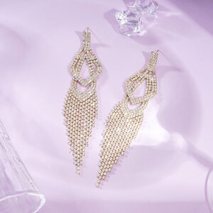 1 Pair Festive Series Irregular Shape Tassel Alloy Party Earrings h5 Picture3