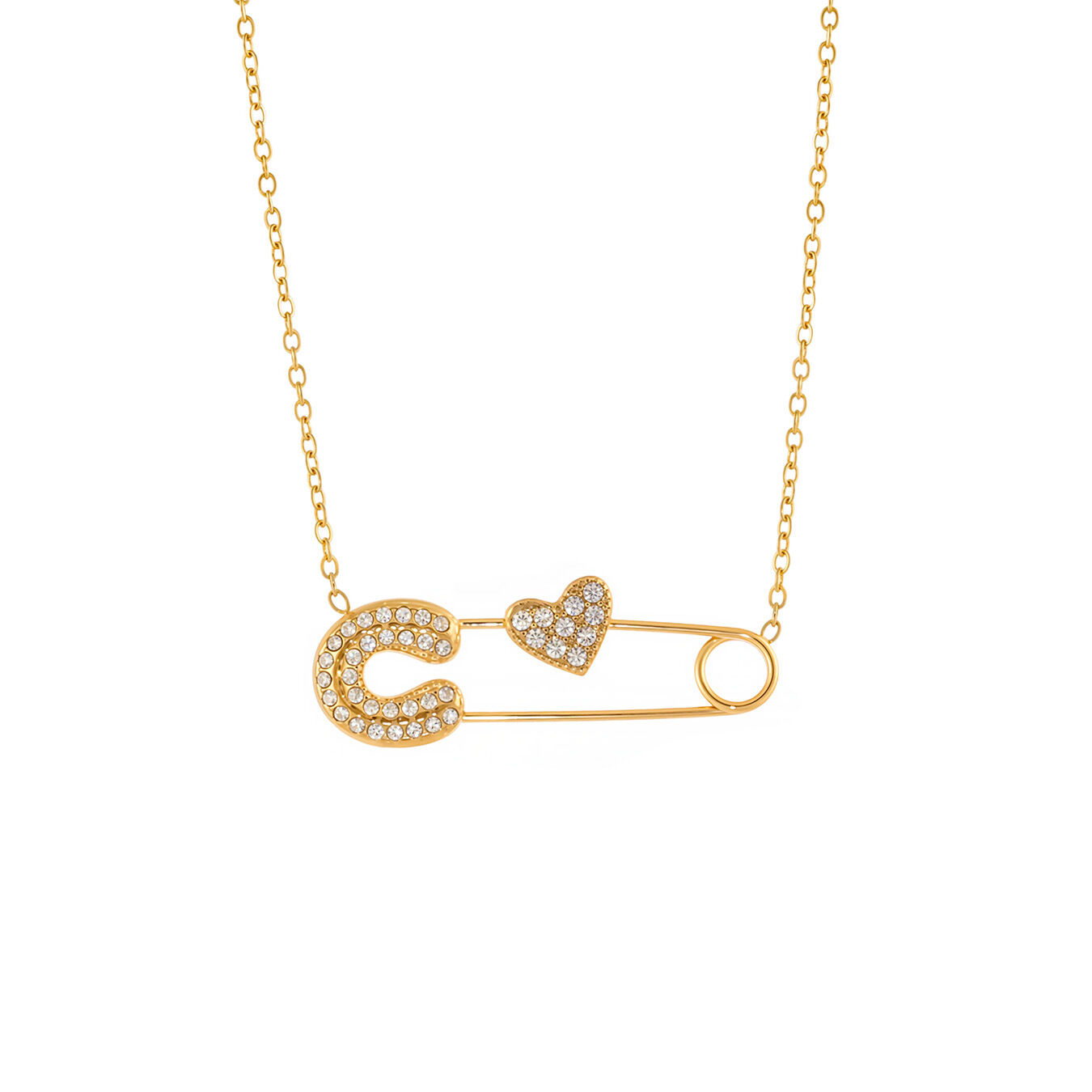 Daily Paper Clip Stainless Steel Waterproof Gold Color Women's Pendant Necklaces Picture7