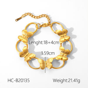 Set di collane da donna color oro impermeabili in acciaio inossidabile a forma di farfalla, 1 pezzo h5 Immagine2