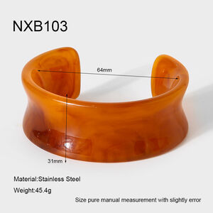 1 Piece Casual Gradient Color Resin Women's Cuff Bracelets h5
