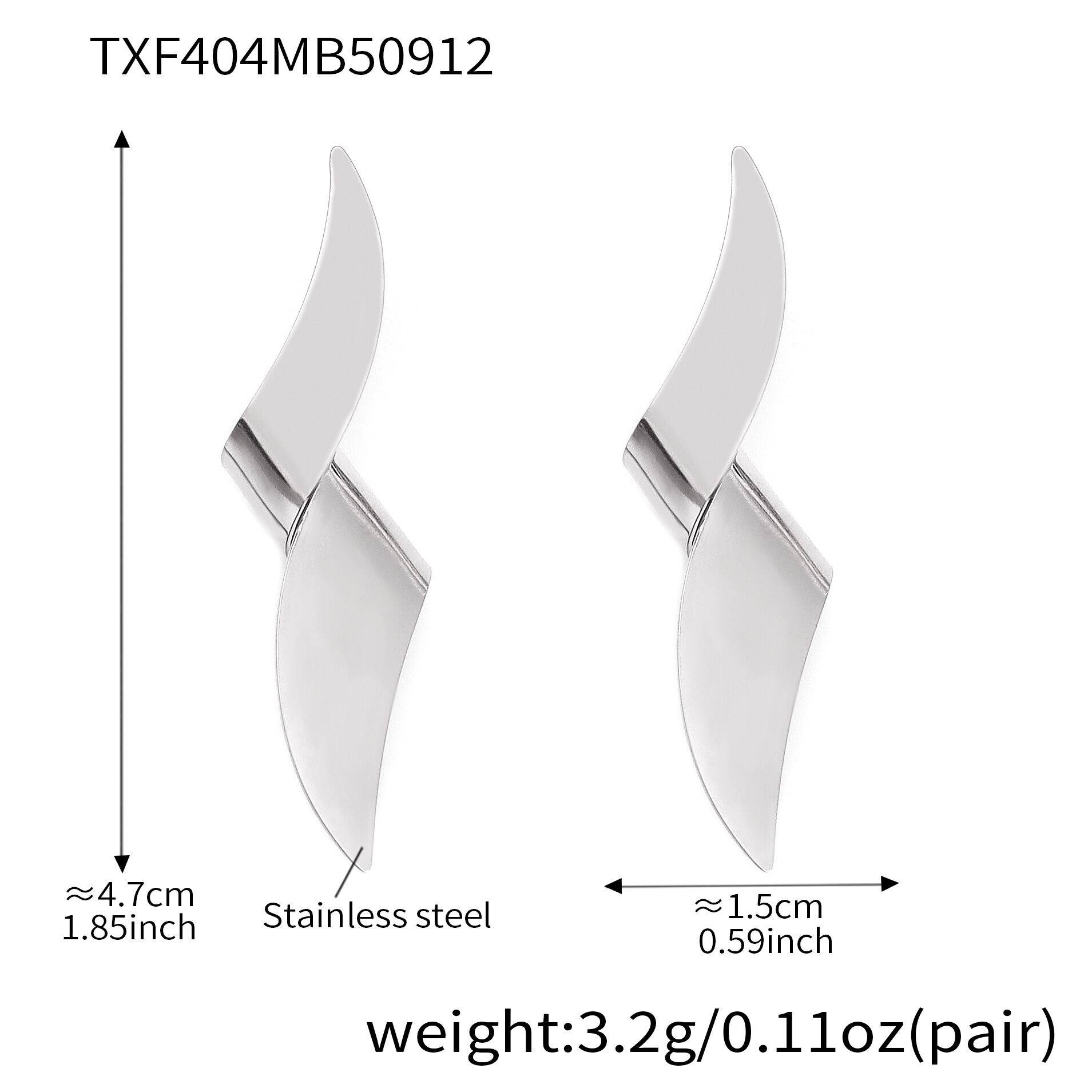 Txf404-Steel Geometric Earrings Picture9