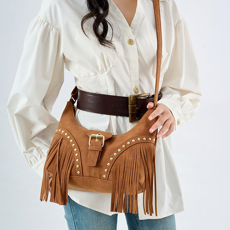 1 Piece Simple Series Retro Tassel Women's Shoulder Bags
