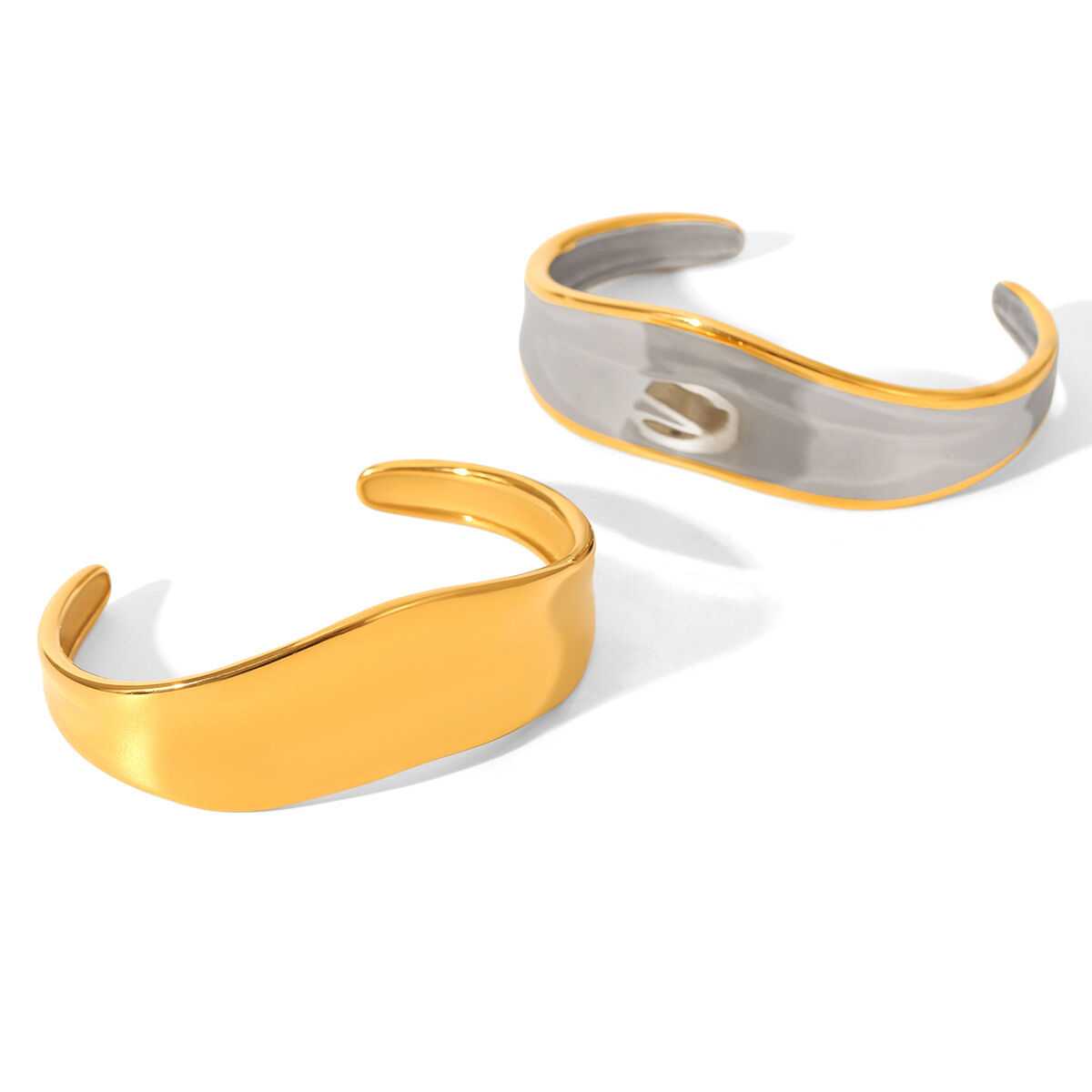 1 Piece Irregular Shape Stainless Steel Waterproof   Gold Color  Women's Bangles Picture6