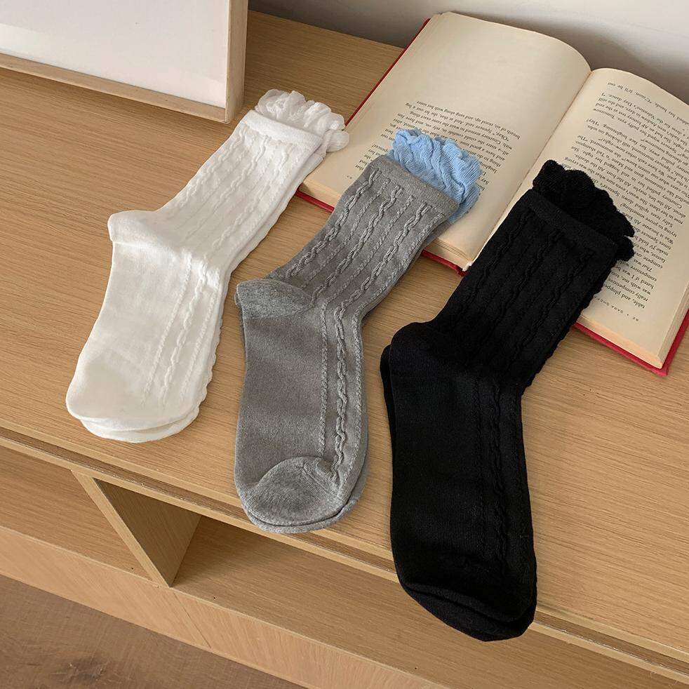 1 Pair Elegant Cotton Women's Mid-Calf Socks h5 Picture4