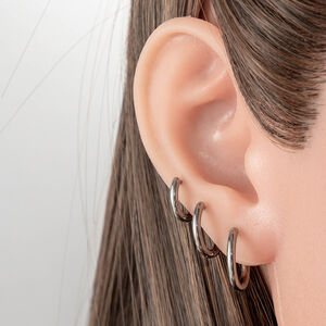 1 Piece Minimalist Annular Shape Titanium Alloy Women's Hoop Earrings h5 Picture5