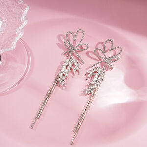 1 Pair Festive Series Flower Tassel Alloy Party Earrings h5 Picture3