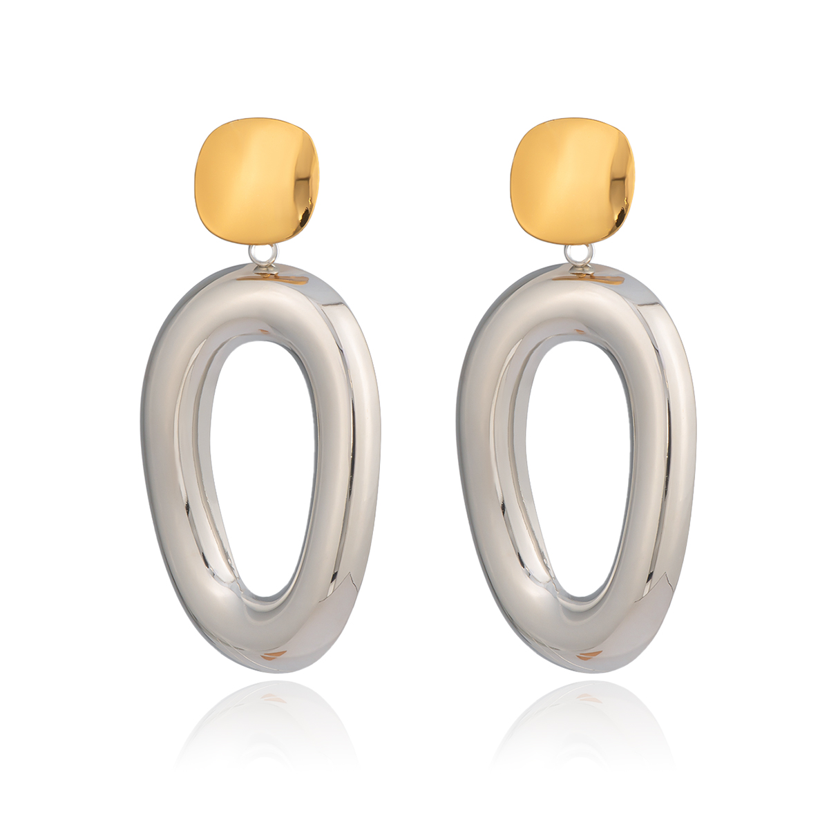 1 Pair Circle Stainless Steel Waterproof Mixed Color Drop Earrings Picture4
