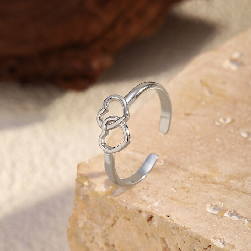 1 Piece Heart Stainless Steel Waterproof Minimalist Ring Picture4