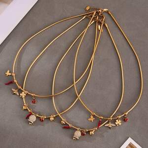 1 Piece Sophisticated Bee Stainless Steel Waterproof Gold Color Zircon Women's Pendant Necklaces h5 Picture5