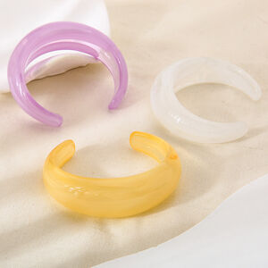 1 Piece Simple Series Sweet Gradient Color Resin Women's Cuff Bracelets h5 Picture4