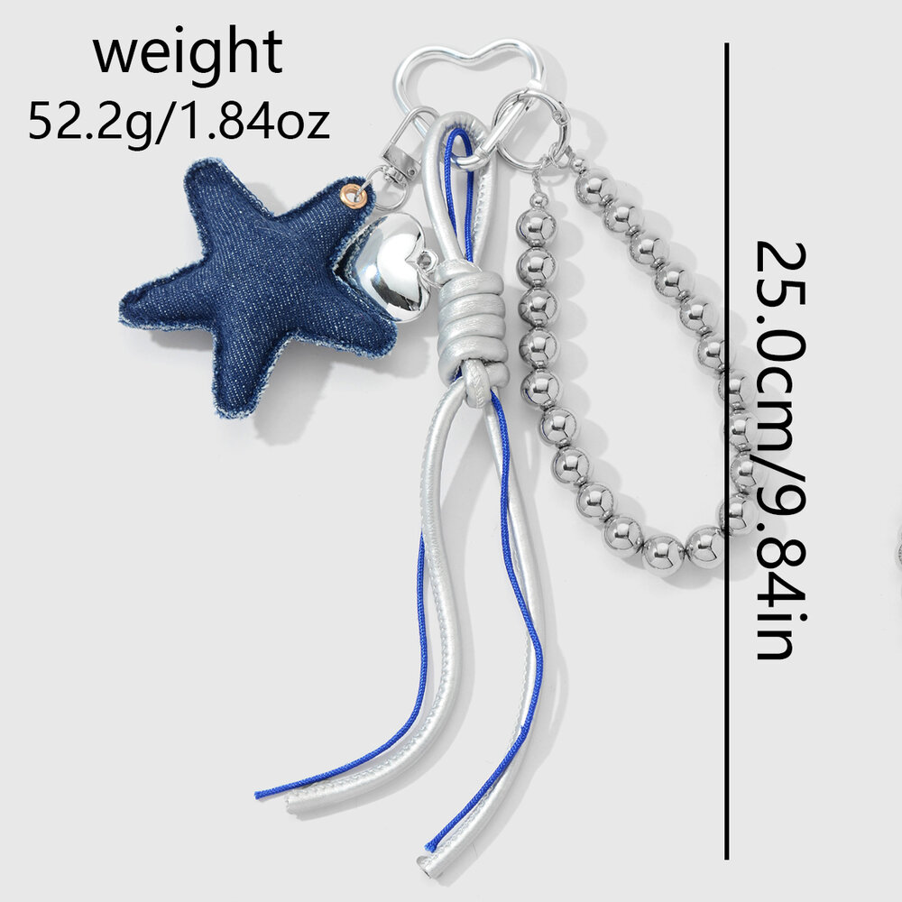 1 Piece Denimn Star Heart Bag Charm h5Picture2